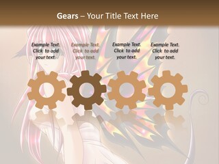 A Pretty Pink Fairy With A Dragon Wings On Her Back PowerPoint Template