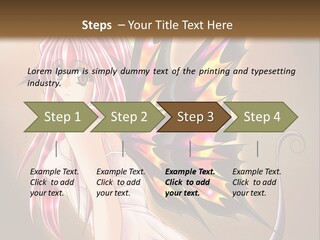 A Pretty Pink Fairy With A Dragon Wings On Her Back PowerPoint Template