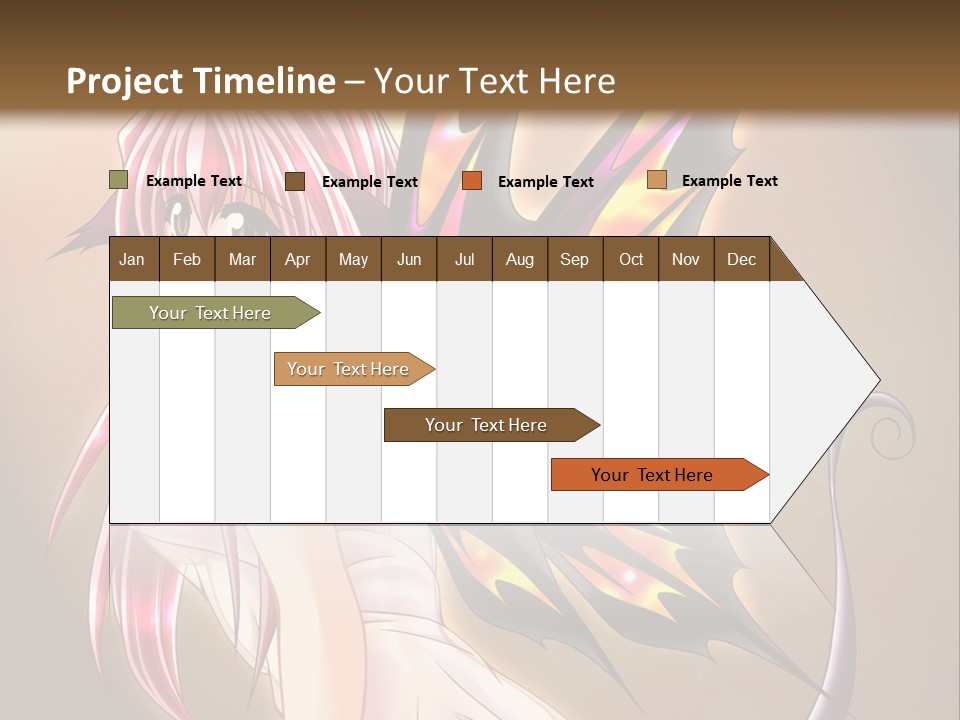 A Pretty Pink Fairy With A Dragon Wings On Her Back PowerPoint Template