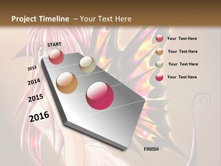 A Pretty Pink Fairy With A Dragon Wings On Her Back PowerPoint Template