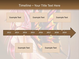 A Pretty Pink Fairy With A Dragon Wings On Her Back PowerPoint Template