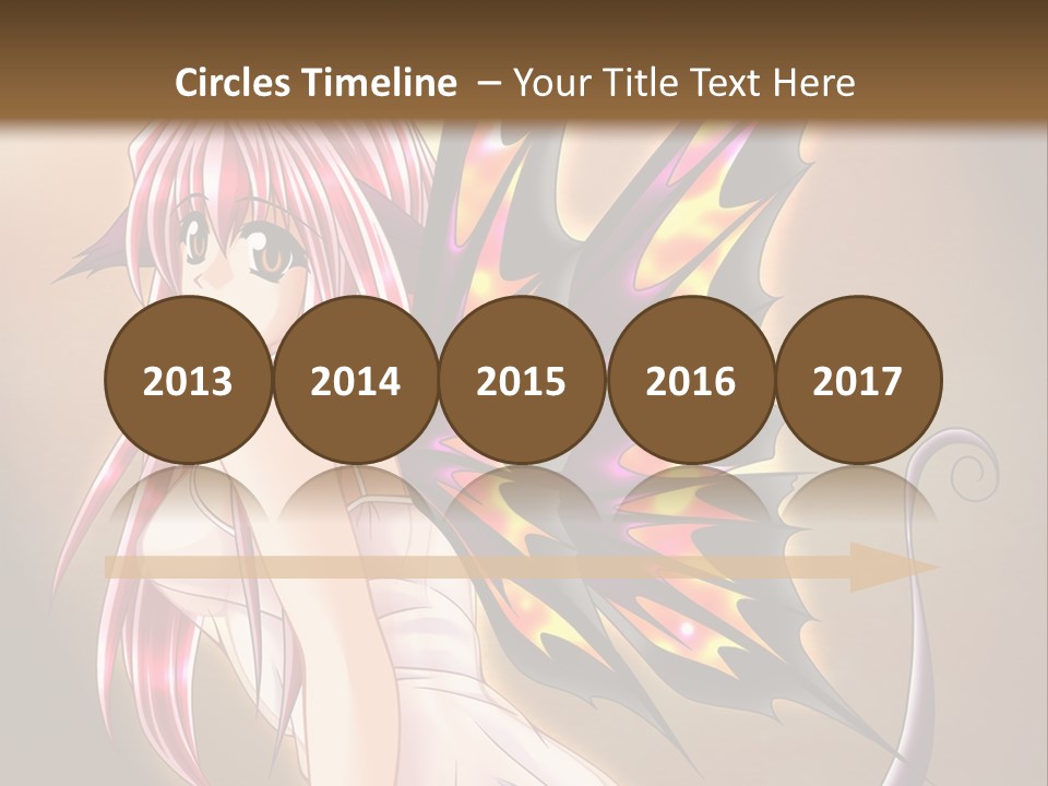 A Pretty Pink Fairy With A Dragon Wings On Her Back PowerPoint Template