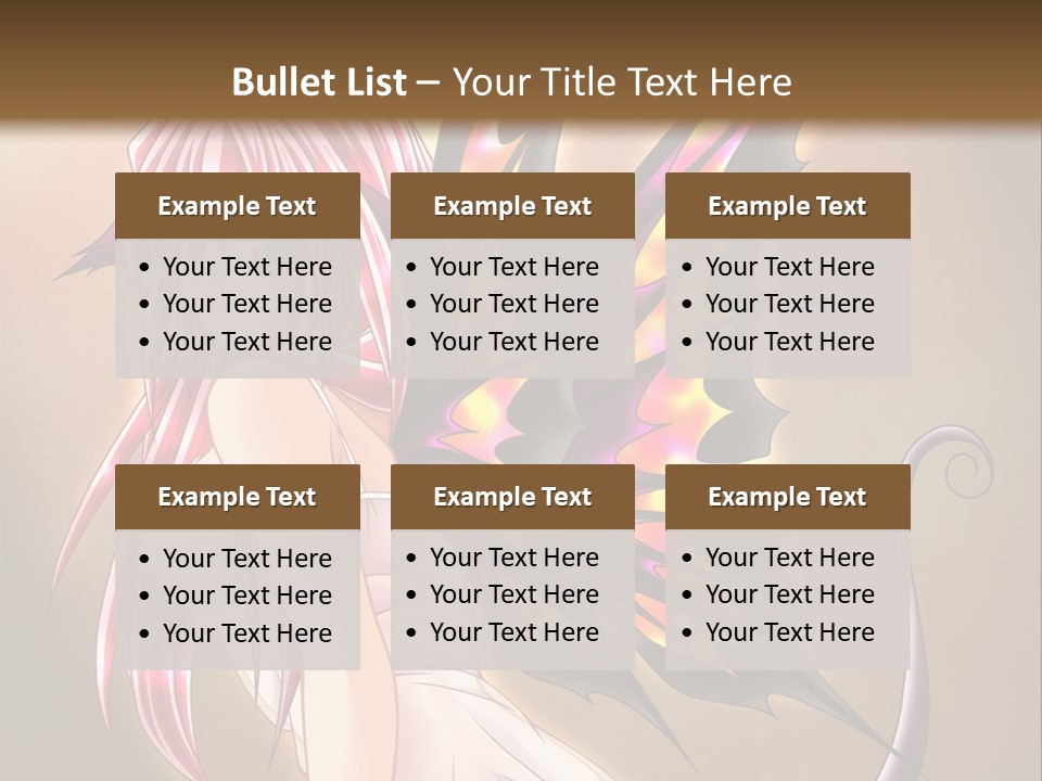 A Pretty Pink Fairy With A Dragon Wings On Her Back PowerPoint Template