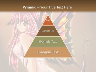 A Pretty Pink Fairy With A Dragon Wings On Her Back PowerPoint Template