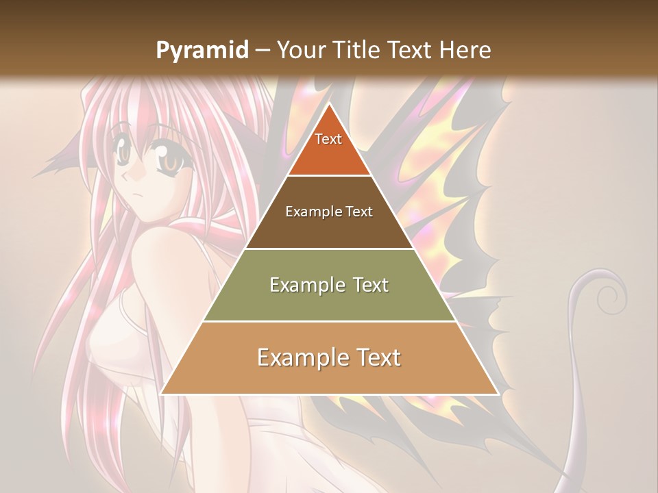 A Pretty Pink Fairy With A Dragon Wings On Her Back PowerPoint Template