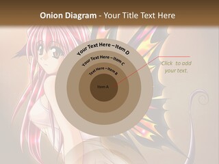 A Pretty Pink Fairy With A Dragon Wings On Her Back PowerPoint Template