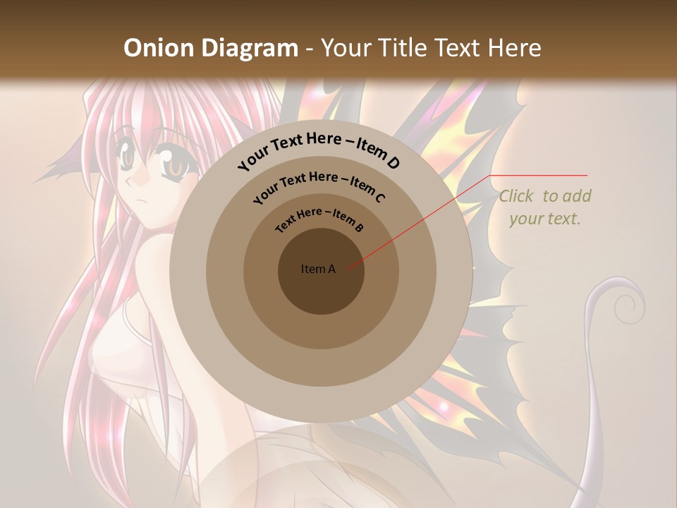 A Pretty Pink Fairy With A Dragon Wings On Her Back PowerPoint Template