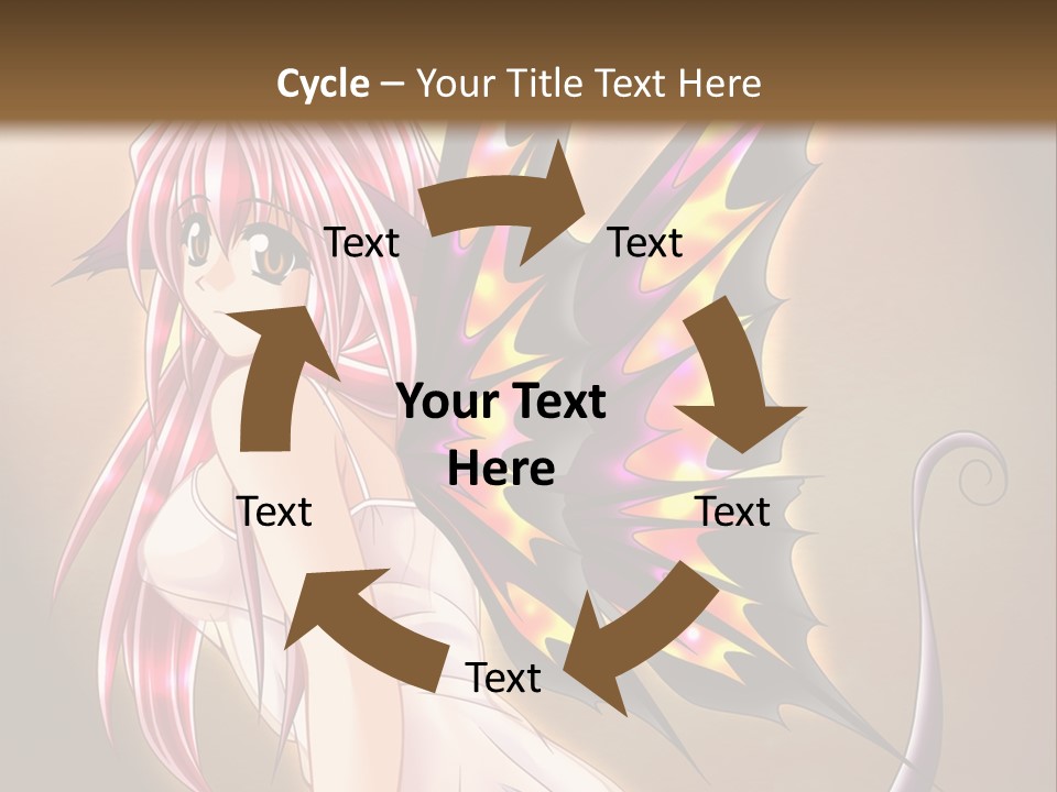 A Pretty Pink Fairy With A Dragon Wings On Her Back PowerPoint Template