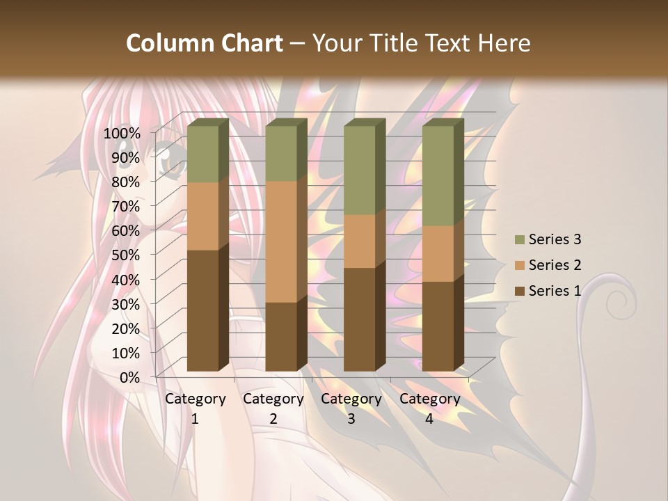 A Pretty Pink Fairy With A Dragon Wings On Her Back PowerPoint Template