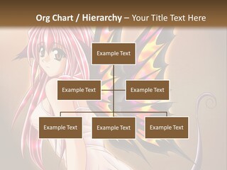 A Pretty Pink Fairy With A Dragon Wings On Her Back PowerPoint Template