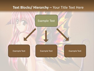 A Pretty Pink Fairy With A Dragon Wings On Her Back PowerPoint Template