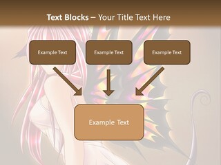 A Pretty Pink Fairy With A Dragon Wings On Her Back PowerPoint Template