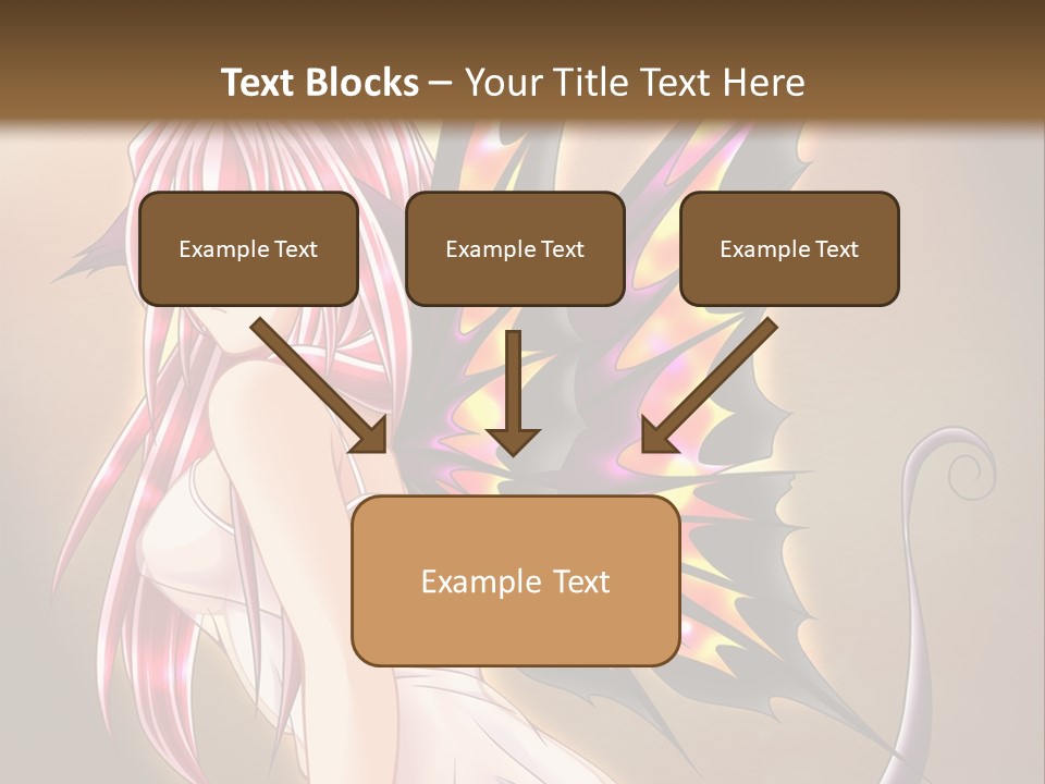 A Pretty Pink Fairy With A Dragon Wings On Her Back PowerPoint Template