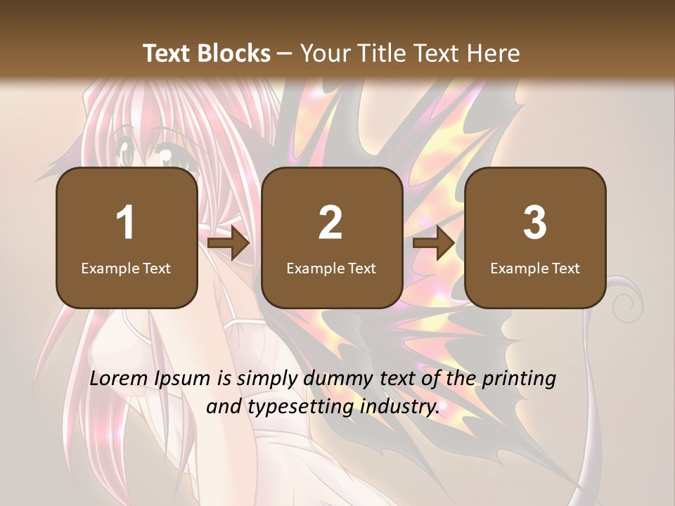 A Pretty Pink Fairy With A Dragon Wings On Her Back PowerPoint Template