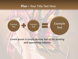 A Pretty Pink Fairy With A Dragon Wings On Her Back PowerPoint Template