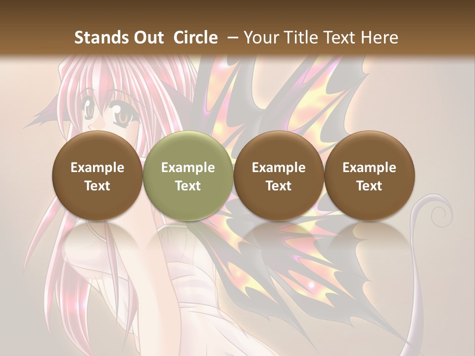 A Pretty Pink Fairy With A Dragon Wings On Her Back PowerPoint Template