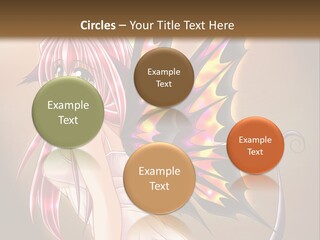 A Pretty Pink Fairy With A Dragon Wings On Her Back PowerPoint Template