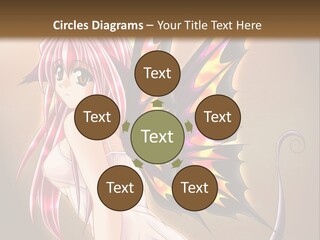 A Pretty Pink Fairy With A Dragon Wings On Her Back PowerPoint Template