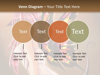 A Pretty Pink Fairy With A Dragon Wings On Her Back PowerPoint Template