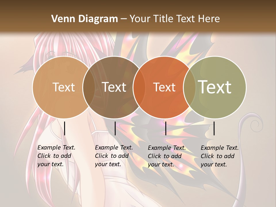 A Pretty Pink Fairy With A Dragon Wings On Her Back PowerPoint Template