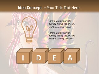 A Pretty Pink Fairy With A Dragon Wings On Her Back PowerPoint Template