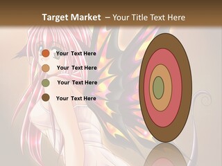 A Pretty Pink Fairy With A Dragon Wings On Her Back PowerPoint Template