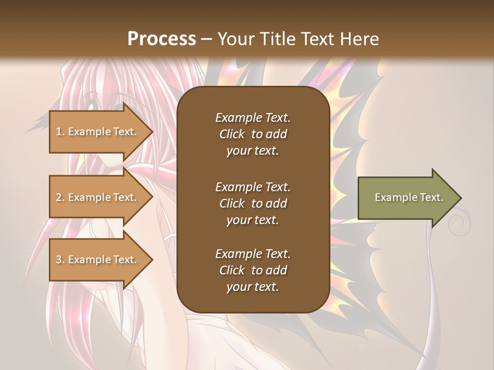 A Pretty Pink Fairy With A Dragon Wings On Her Back PowerPoint Template