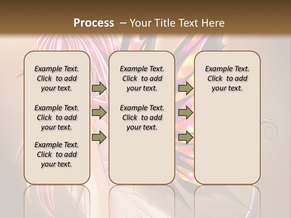 A Pretty Pink Fairy With A Dragon Wings On Her Back PowerPoint Template