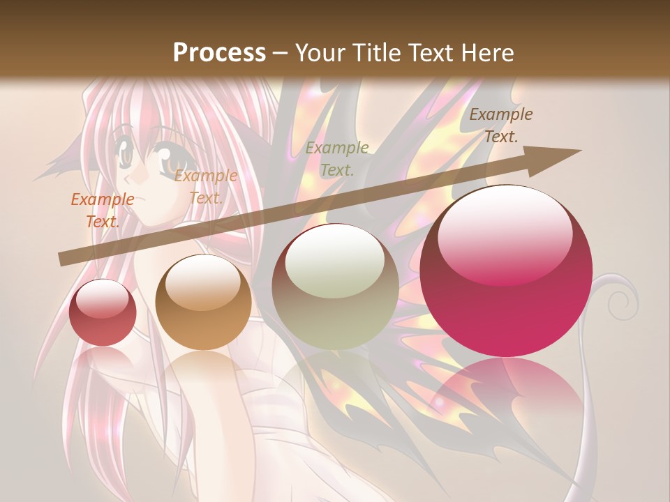 A Pretty Pink Fairy With A Dragon Wings On Her Back PowerPoint Template