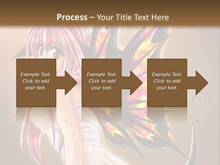 A Pretty Pink Fairy With A Dragon Wings On Her Back PowerPoint Template
