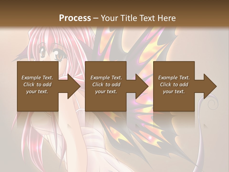 A Pretty Pink Fairy With A Dragon Wings On Her Back PowerPoint Template