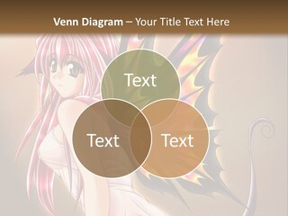 A Pretty Pink Fairy With A Dragon Wings On Her Back PowerPoint Template