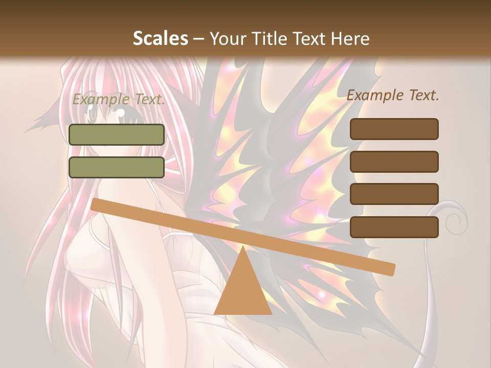 A Pretty Pink Fairy With A Dragon Wings On Her Back PowerPoint Template