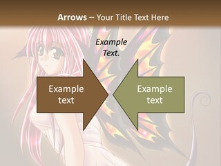 A Pretty Pink Fairy With A Dragon Wings On Her Back PowerPoint Template