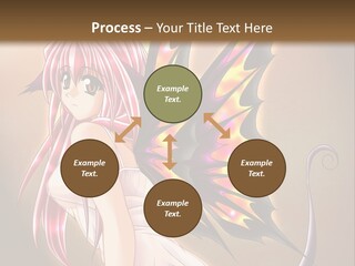 A Pretty Pink Fairy With A Dragon Wings On Her Back PowerPoint Template
