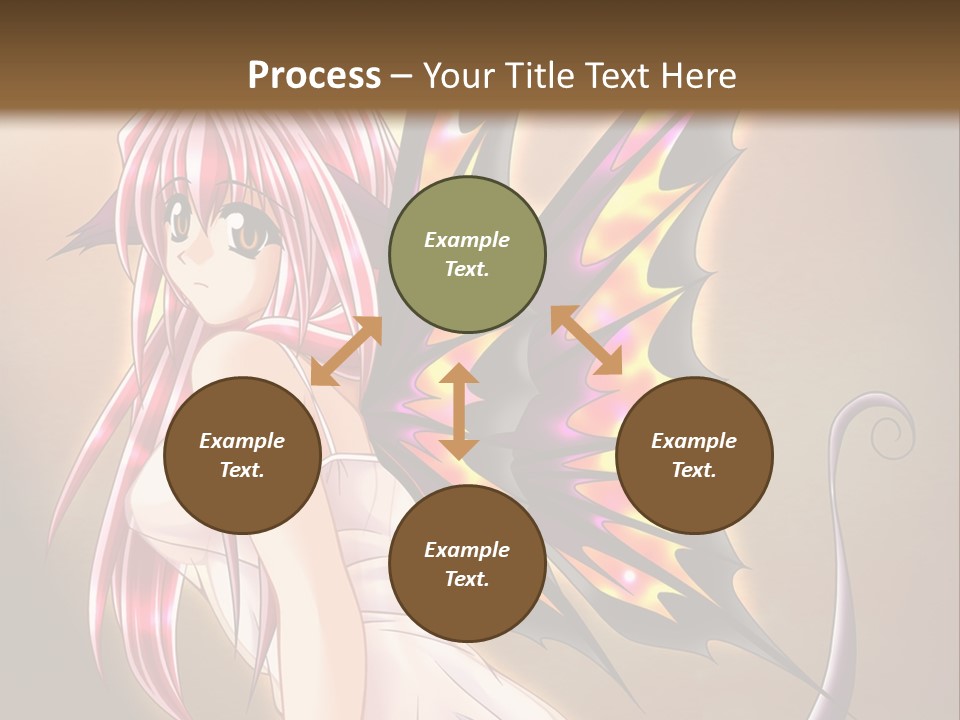 A Pretty Pink Fairy With A Dragon Wings On Her Back PowerPoint Template