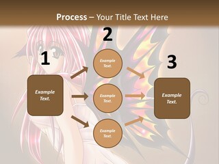 A Pretty Pink Fairy With A Dragon Wings On Her Back PowerPoint Template