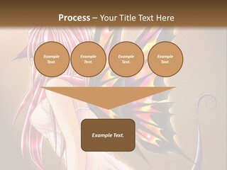 A Pretty Pink Fairy With A Dragon Wings On Her Back PowerPoint Template