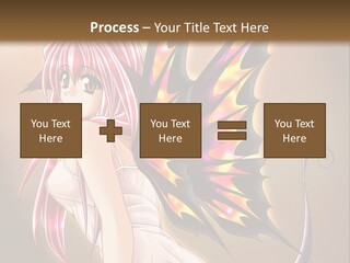 A Pretty Pink Fairy With A Dragon Wings On Her Back PowerPoint Template