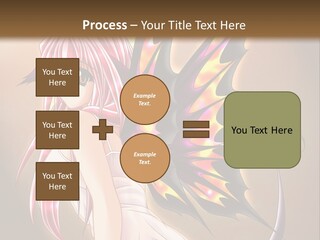 A Pretty Pink Fairy With A Dragon Wings On Her Back PowerPoint Template
