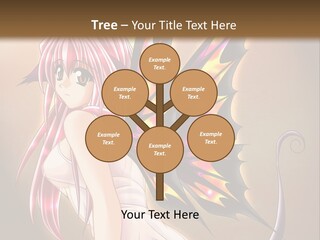 A Pretty Pink Fairy With A Dragon Wings On Her Back PowerPoint Template