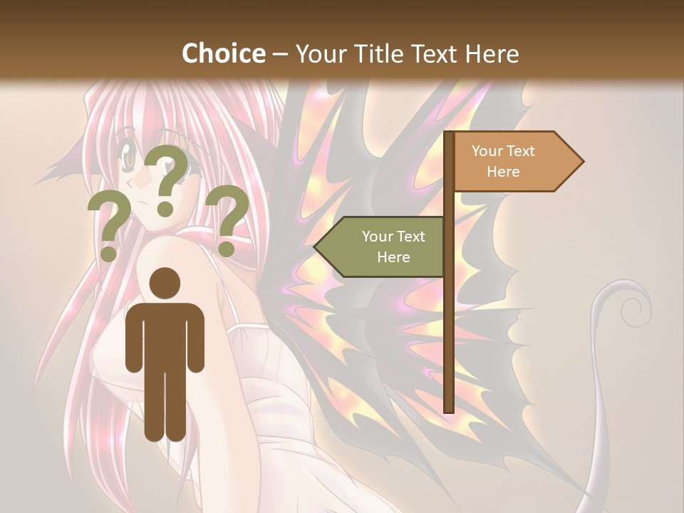 A Pretty Pink Fairy With A Dragon Wings On Her Back PowerPoint Template