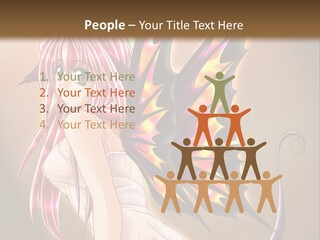 A Pretty Pink Fairy With A Dragon Wings On Her Back PowerPoint Template