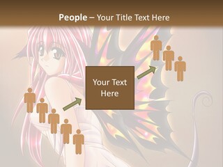 A Pretty Pink Fairy With A Dragon Wings On Her Back PowerPoint Template