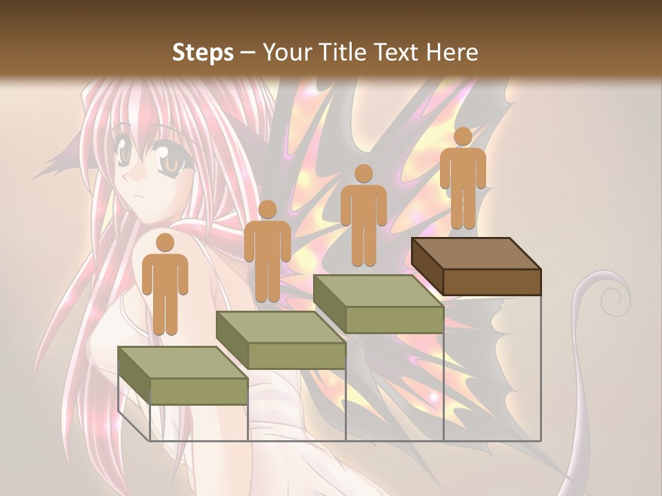 A Pretty Pink Fairy With A Dragon Wings On Her Back PowerPoint Template