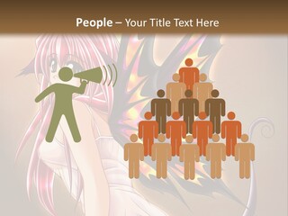 A Pretty Pink Fairy With A Dragon Wings On Her Back PowerPoint Template