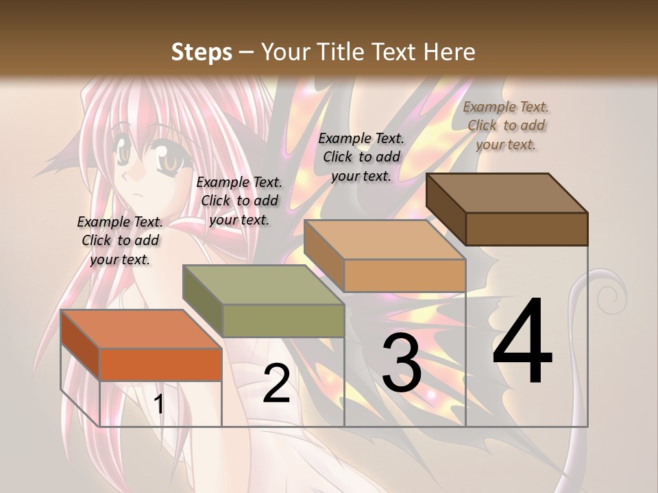 A Pretty Pink Fairy With A Dragon Wings On Her Back PowerPoint Template