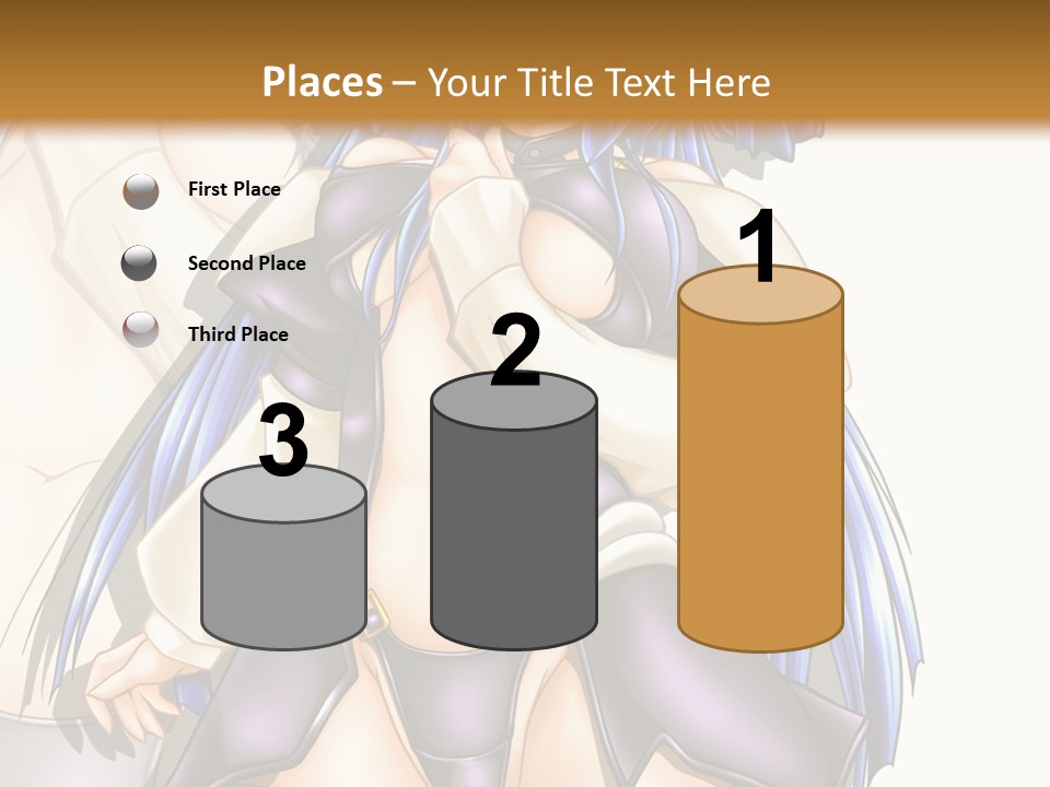 An Anime Character With Blue Hair And Boots PowerPoint Template