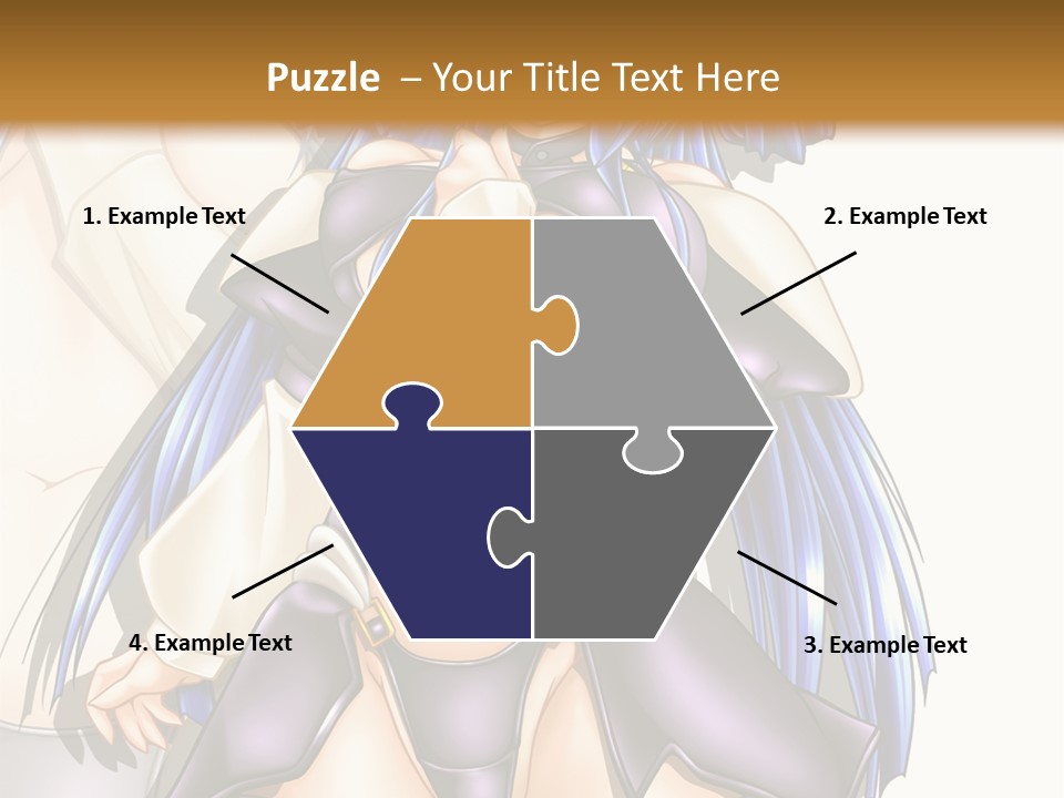 An Anime Character With Blue Hair And Boots PowerPoint Template