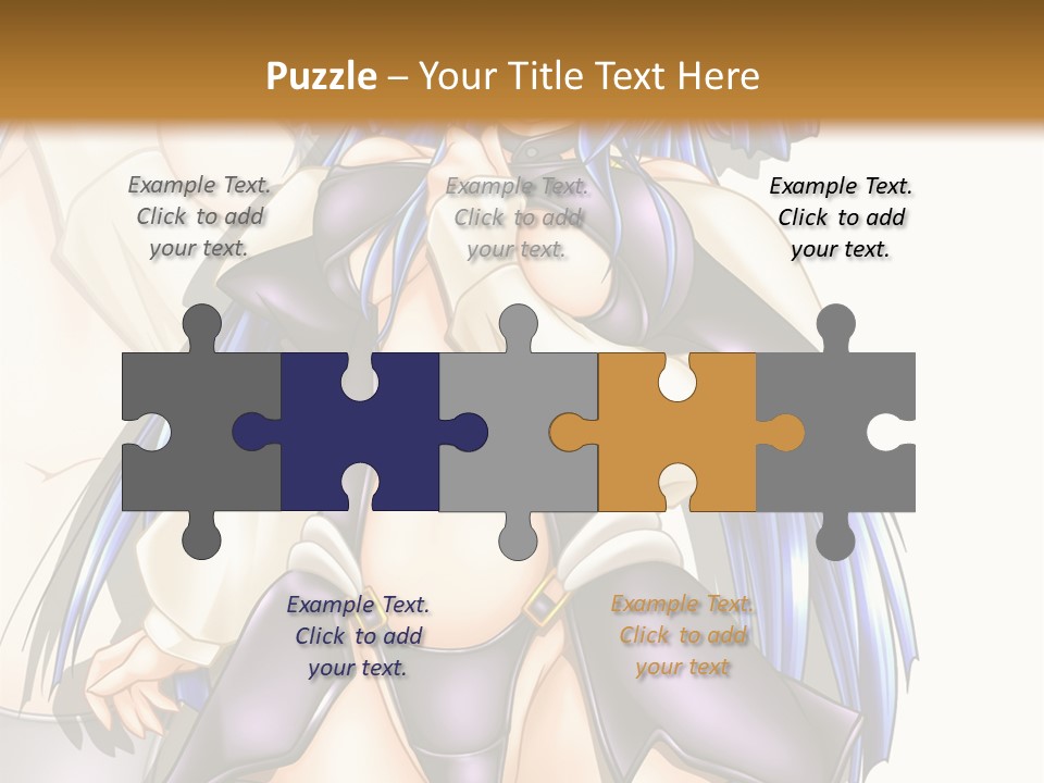 An Anime Character With Blue Hair And Boots PowerPoint Template